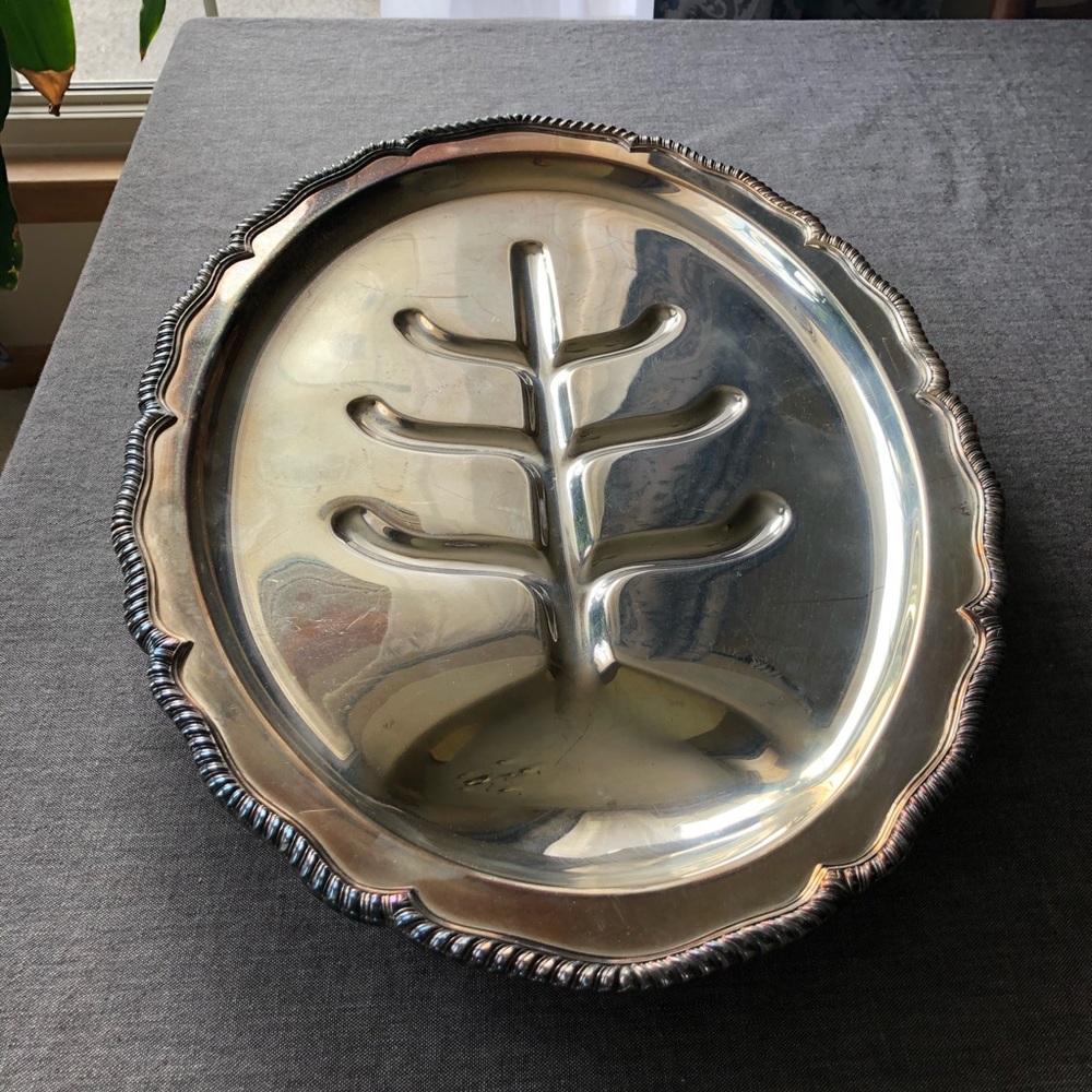 Staffordshire Silver Platter With Tree and Well